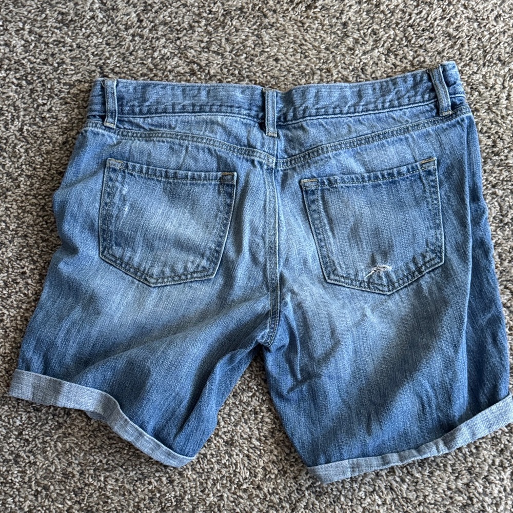 LOFT Distressed Blue Jean Shorts - Picture 3 of 8